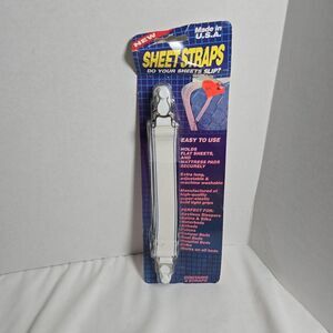 Manloe Inc Clip Sheet Straps Retainer 4/Pc Elastic White New Sealed NOS USA VTG